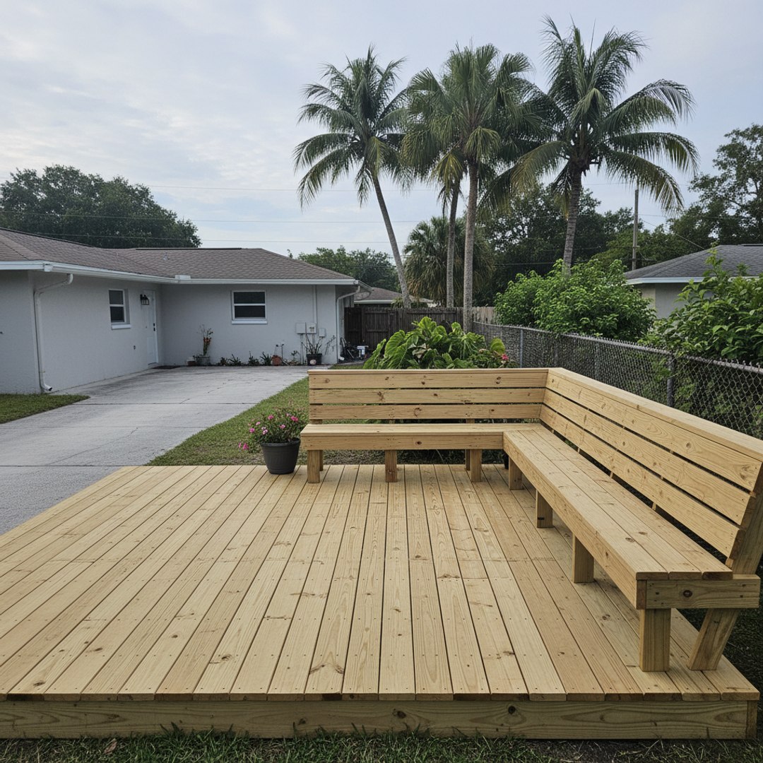 Custom Deck Design completed by New Look Deck Co in Plant City, FL